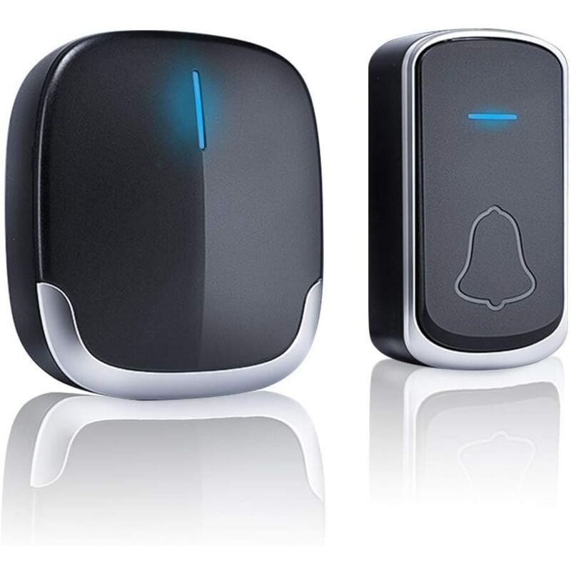 Csparkv - Sonnette sans Fil Extérieur Etanche - Sonnette de Porte 300 Mètres 58 Mélodies 4-Niveaux Volum, Carillon sans Fil avec led Flash, 1