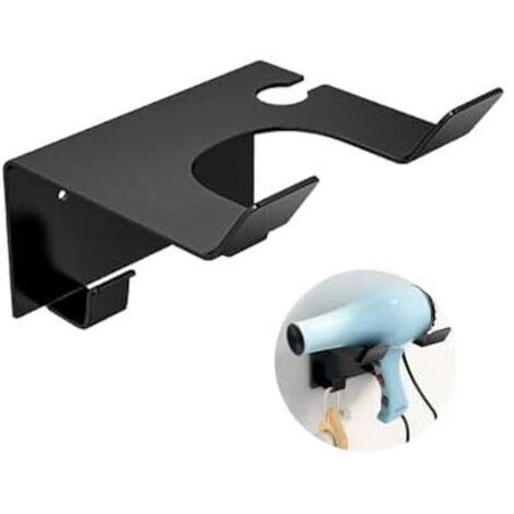 CSPARKV Support Seche Cheveux,Colle + vis Double Installation Support de Sèche-Cheveux en Acier Inoxydable sans Perçage Support Mural Universel pour Sèche Cheveux avec Support de Câble et Crochet
