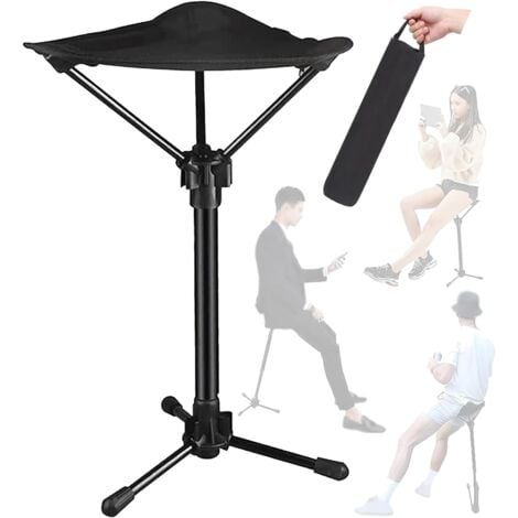 CSPARKV Tabouret Pliant Portable TéLescopique, Tabouret Pliable Réglable à Trois Vitesses,Tabouret Pliant Camping avec Sac de Transport, Adapté pour Métro Queuing La PêChe Le Camping Alpinisme