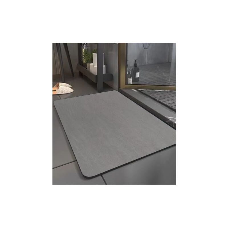Tapis de Bain Antidérapant, Tapis Salle de Bain Diatomite 60x40cm Absorbant Tapis Salle de Bain,Tapis de Douche Rapide Antidérapant, Doux Microfibre