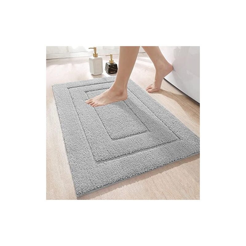 Tapis De Bain Antidérapant,Tapis Salle Bain Moelleux en Microfibre,Absorbant l'eau Lavable en Machine,Extra Epais Tapis de Douche pour Salle de
