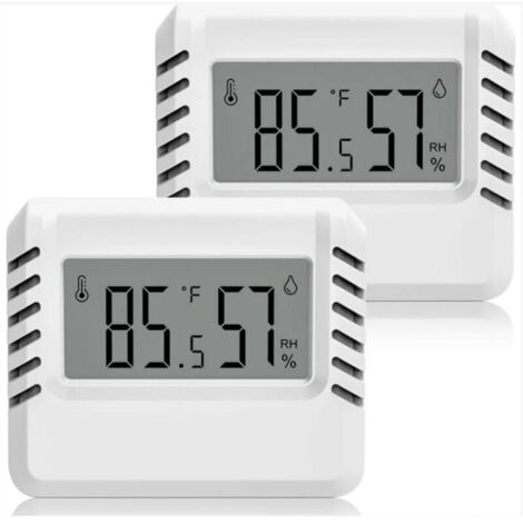 CSPARKV Thermomètre Hygromètre Numérique, 2pcs Mini Thermomètre Intérieur, Grand écran LCD, Portables, Enregistrement Min/Max, pour Maison Terrarium Chambre Bébé Couveuse Cave