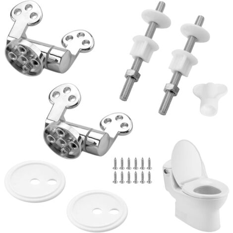 Toilet Seat Hinge Mounting Kit - Zinc Alloy Hinges With Screws, Nylon Nuts, Replacement For Most Toilet Seats - View #5