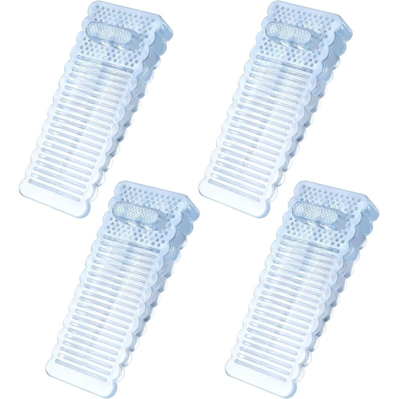 Csparkv - Tope de puerta de goma transparente para puerta de piso antideslizante de 4 piezas con altura ajustable, topes de puerta para protección de