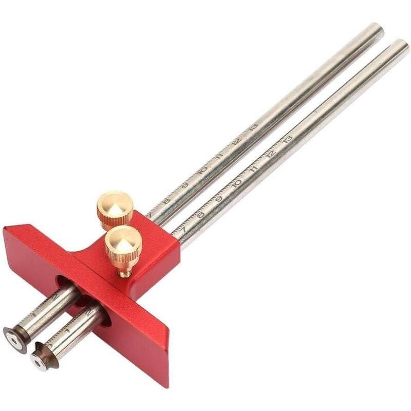 CSPARKV trusquin en bois, double bois en acier inoxydable tête Scriber Règle de marquage Calibre bois Scribe outil Menuiserie