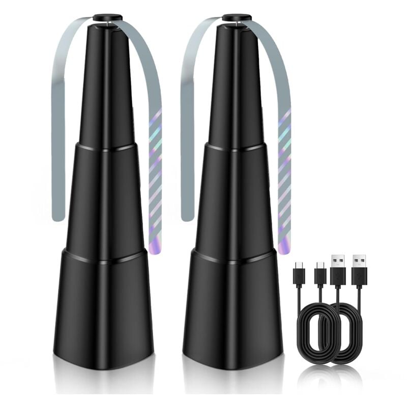 Csparkv - Ventilateur Anti-Mouche, 2 Pièces Chasse Mouche de Table Répulsifs Anti-Moustiques Répulsif à pales pour Intérieurs Extérieurs Jardin