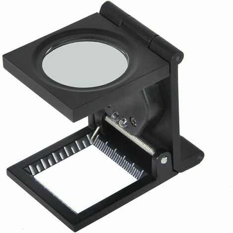 CSWEK Loupe en Tissu avec Loupe Pliante à Lentille 10X LED avec Support pour la Lecture, Réparation de Bijoutier, Passe-Temps, Artisanat, Soudure, Travaux de Couture,
