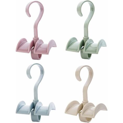 CSWEK Rotating Handbag Hanger Storage Rack Cabinet Organizer Hooks for Bag Belt Tie Scarf 4 Colors Set of 4 - Pink+Blue+Green+Beige - 4,
