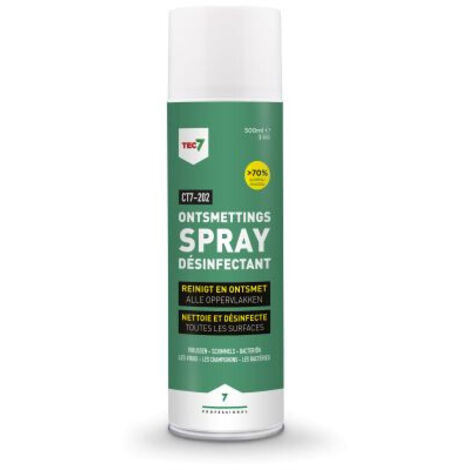 CT7-202 Spray désinfectant - Nettoyant désinfectant pour surfaces - Tec7 - 0,5 L - Aérosol