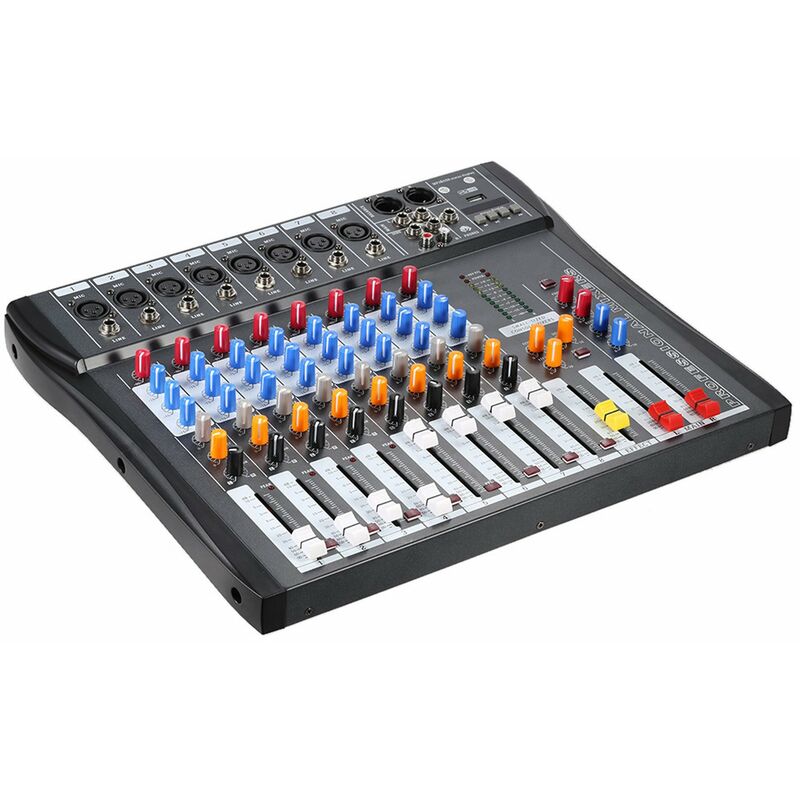 

CT80S-USB Consola mezcladora de mezcla de audio de linea de microfono digital de 8 canales Conexion inalambrica BT con alimentacion fantasma de 48 V