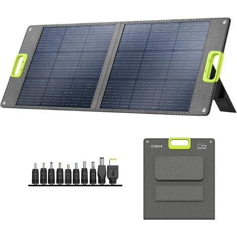 CTECHi Solarpanel 100W, Faltbar Solarmodul für GT300/GT600/GT1500, Solarladegerät für RV, Camping, Garten