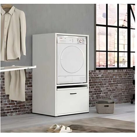 CFADDA CTF Mobile Lavanderia Bianco con Cassettone e Ripiano 70x64x146 cm