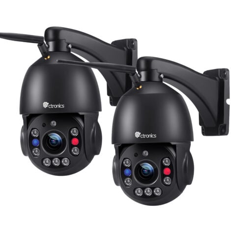 ctronics 30X Optischer Zoom 5MP PTZ Überwachungskamera Aussen WLAN, Dome IP Kamera Outdoor, 150 m Nachtsicht, Personenerkennung, Automatische Verfolgung, Unterstützt SD Karte, Schwarz，Ein Satz von 2