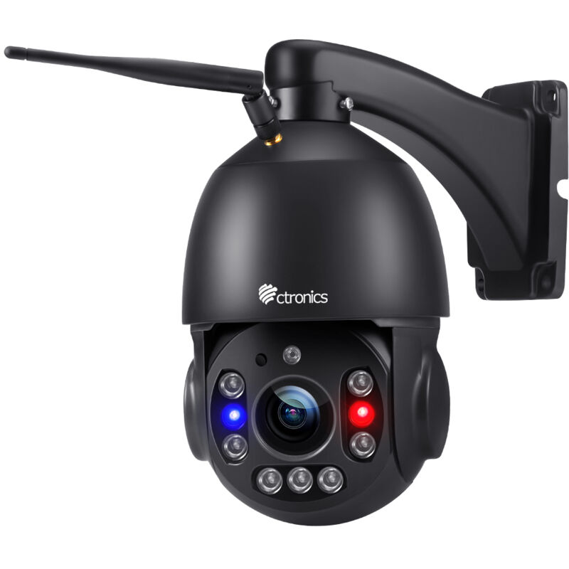 Ctronics - 30X Zoom 5MP Caméra de Surveillance WiFi Extérieure avec Détection Mouvement Humaine Vision Nocturne 150M Rotation 355 °90° Alarme Sonore
