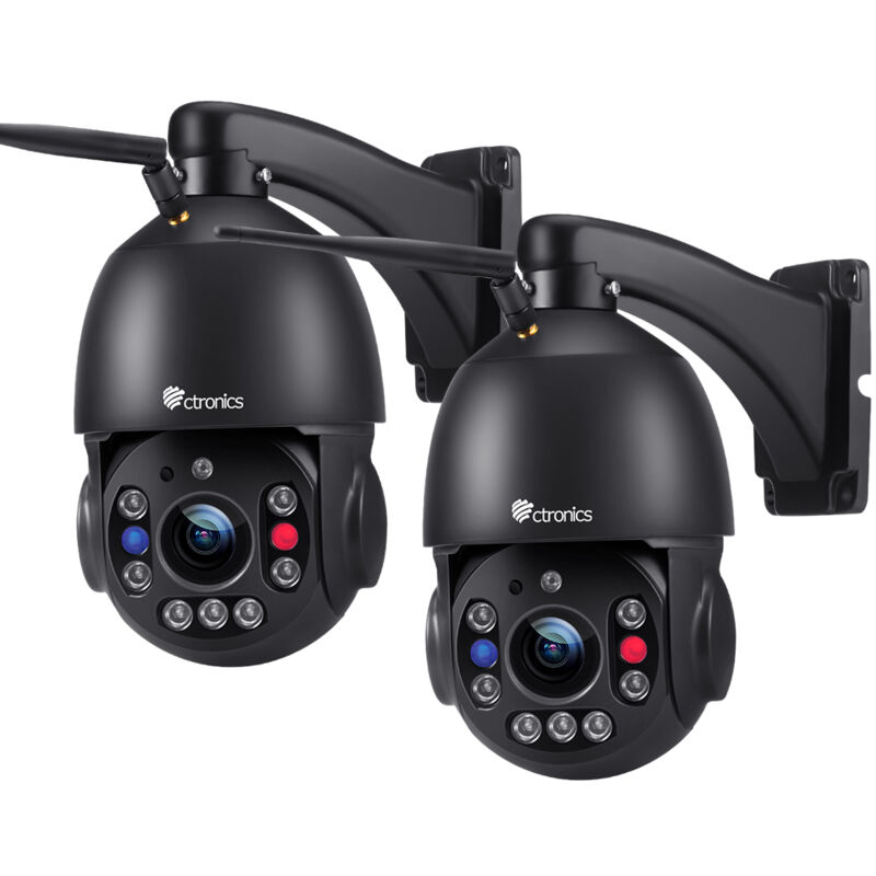 Ctronics - 30X Zoom 5MP Caméra de Surveillance WiFi Extérieure avec Détection Mouvement Humaine Vision Nocturne 150M Rotation 355 °90° Alarme Sonore