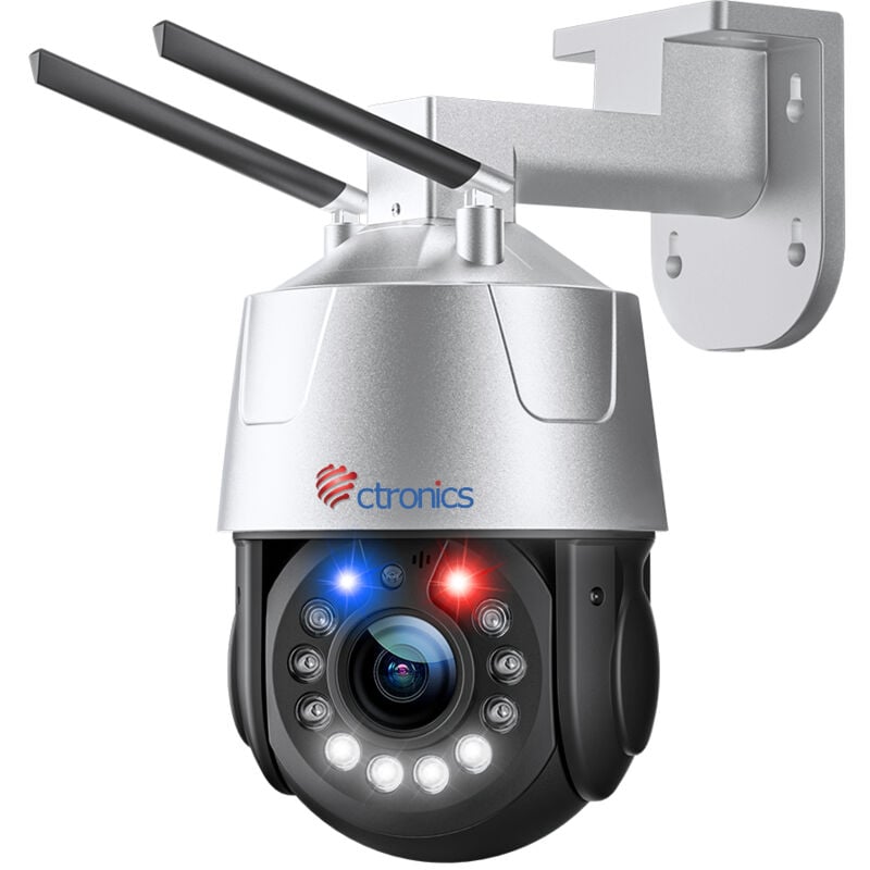 Ctronics - 3G/4G lte 5MP Caméra Surveillance Extérieure 30X Zoom Optique ip Caméra Carte sim 355°90°Vision Nocturne Couleur 150M Détection Humaine