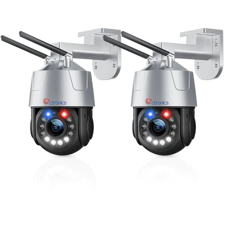 Ctronics - 3G/4G lte 5MP Caméra Surveillance Extérieure 30X Zoom Optique ip Caméra Carte sim 355°90°Vision Nocturne Couleur 150M Détection Humaine