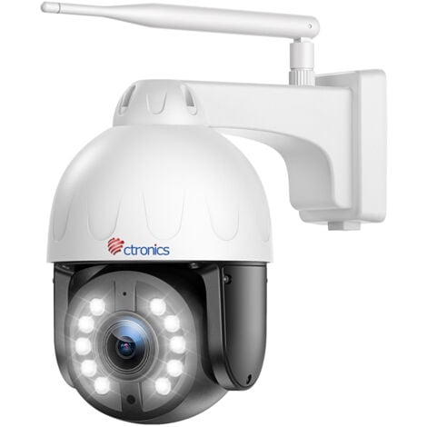 Ctronics 4K 8MP 5X Optischer Zoom Überwachungskamera Aussen WLAN 2,4/5GHz, PTZ WiFi IP Kamera Outdoor Personen/Fahrzeug/Tiererkennung Auto Verfolgung 50M Farbnachtsicht 2-Wege Audio Metall