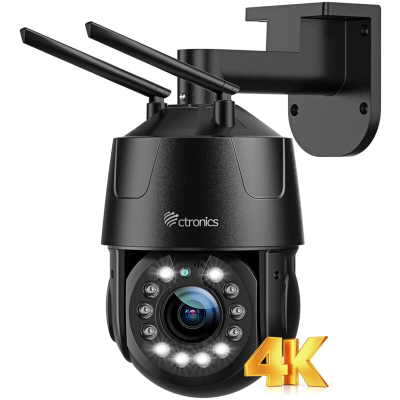 Ctronics - 4K 8MP Caméra Surveillance 5X Zoom Optique Extérieure, 2,4/5 GHz WiFi Caméra ip Détection Humain/Véhicule/Animaux Suivi Auto Vision