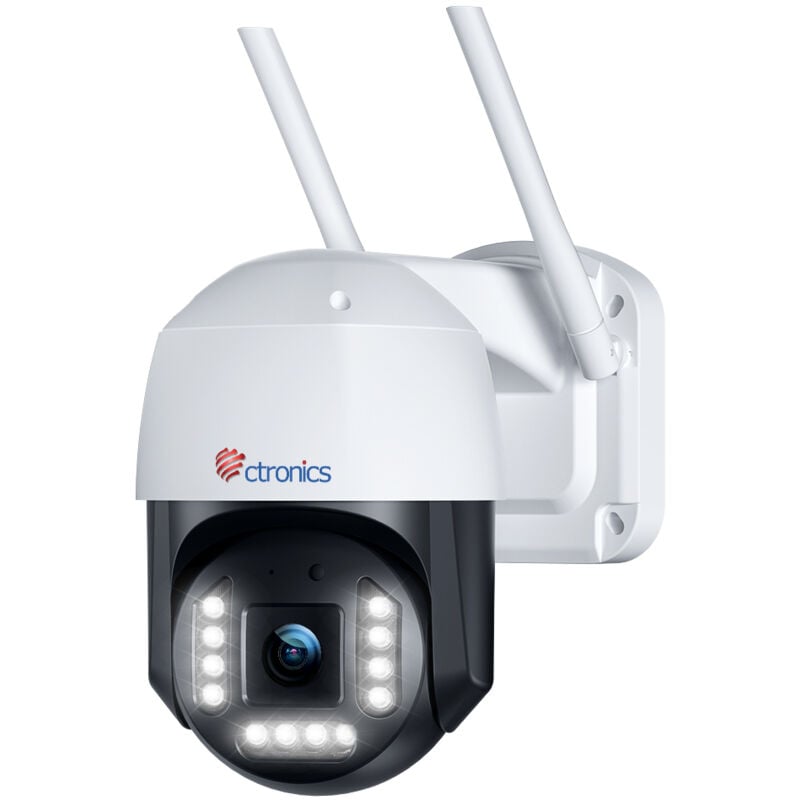 Ctronics 4K 8MP Caméra Surveillance WiFi Extérieure PTZ Caméra IP WiFi Détection Humaine/Véhicule avec Suivi Automatique 355°Pan 90°Tilt Vision