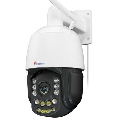 Ctronics 4K Caméra Surveillance 30X 3D Zoom Optique, 5/2.4Ghz WiFi,150M Nuit Vision, Auto Cruise & Zoom, Suivi Détection Humaine/Véhicule/Animal Metal