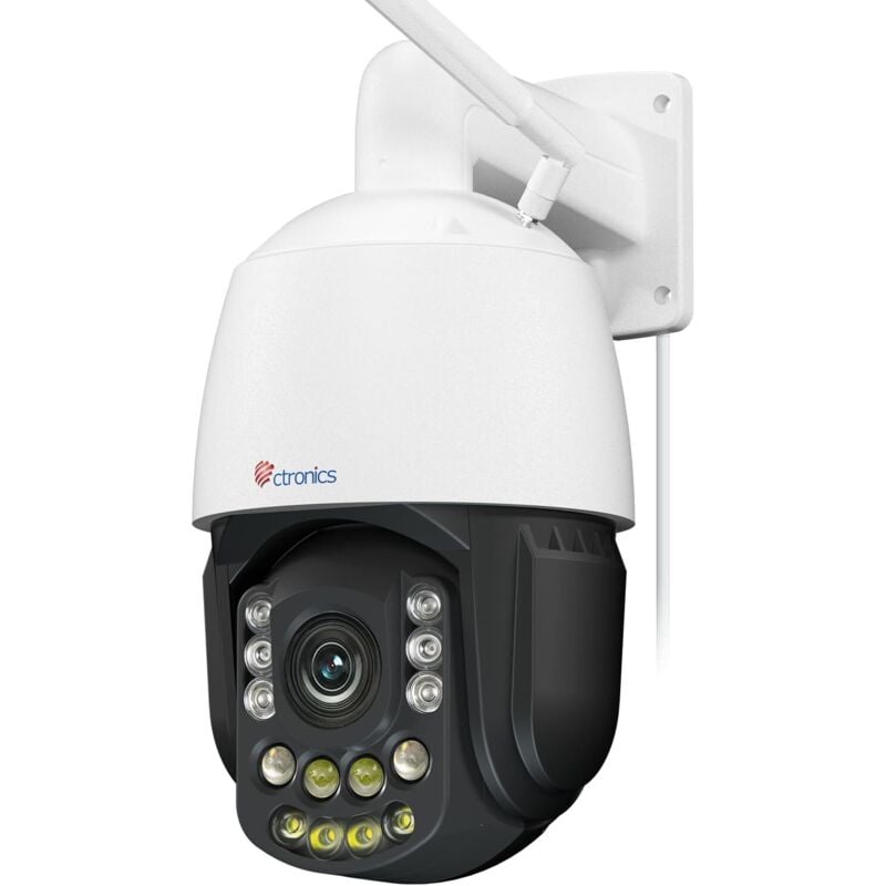 Ctronics - 4K Caméra Surveillance 30X 3D Zoom Optique, 5/2.4Ghz WiFi,150M Nuit Vision, Auto Cruise & Zoom, Suivi Détection Humaine/Véhicule/Animal