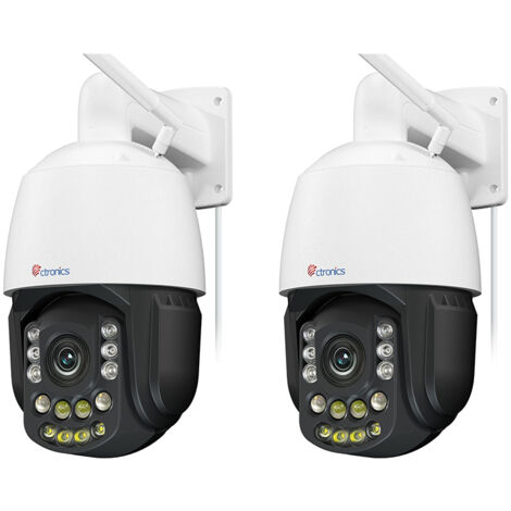 Ctronics 4K Caméra Surveillance Lot de 2 30X 3D Zoom Optique, 5/2.4Ghz WiFi,150M Nuit Vision, Auto Cruise & Zoom, Suivi Détection Humaine/Véhicule/Animal Metal