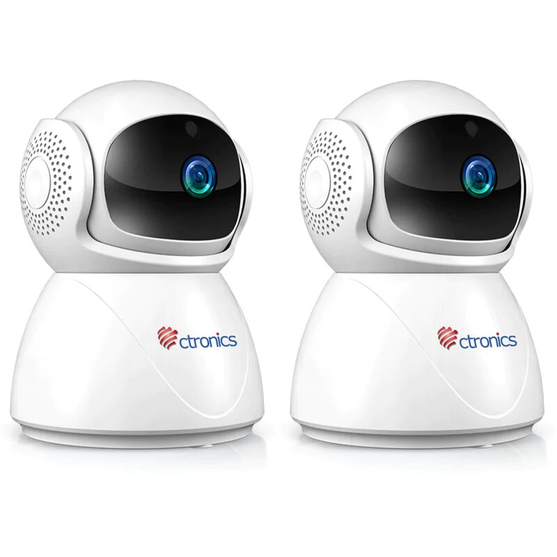 Ctronics - 5MP Caméra Surveillance Intérieure 2.4/5Ghz WiFi Détection Humaine/Mouvement, Suivi Auto, Vision Nocturne 20M, Audio Bidirectionnel pour