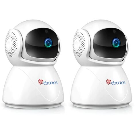 Ctronics 5MP Überwachungskamera für den Innenbereich WLAN 2,4/5 GHz 360 ° PTZ Erkennung menschlicher Bewegungen Automatisches Tracking 20M Nachtsicht﻿ weiß Ein Satz von 2