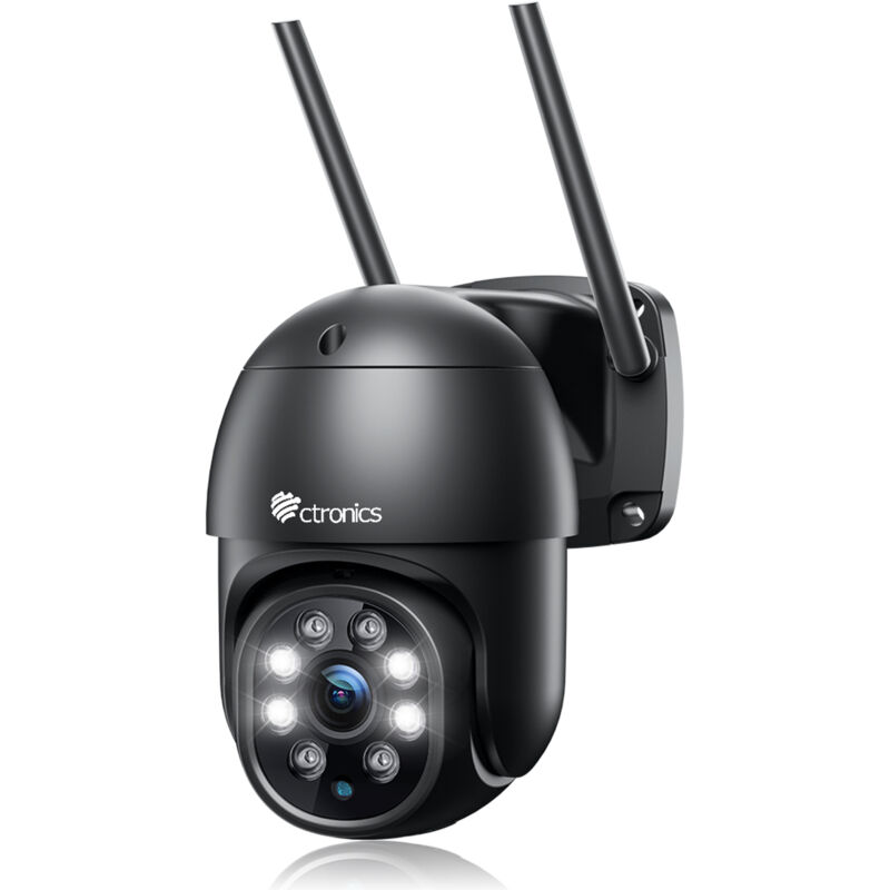 Caméra de Surveillance WiFi Extérieure ptz Caméra 380C Plus 4MP Noir 360° Détection de Mouvements Humaine Portée 30M - Ctronics