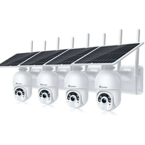 Ctronics Überwachungskameras akku wlan 2K 3MP PIR- und Radardetektion Farbige Nachtsicht mit Spotlight Reichweite von 38 Metern weiß Ein Satz von 4