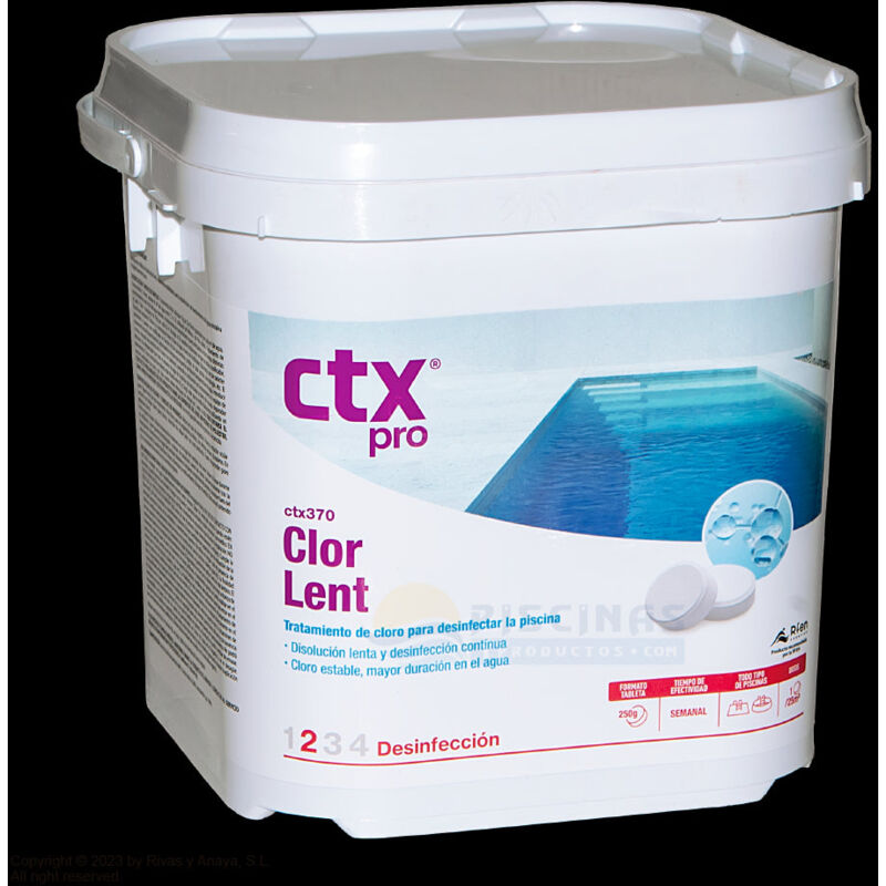 Ctx - Cloro Lento En Tabletas 250 G., 5 Kg. Clorlent 370.