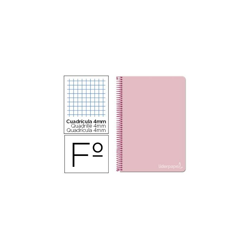 

Cuaderno espiral folio witty tapa dura 80h 75gr cuadro 4mm con margen color rosa - Liderpapel