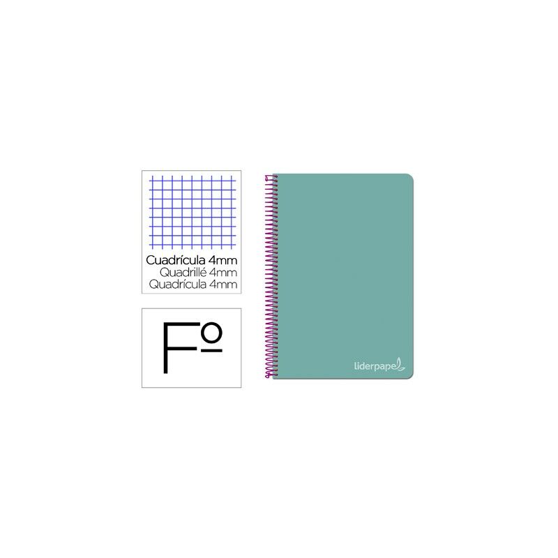 

Cuaderno espiral folio witty tapa dura 80h 75gr cuadro 4mm con margen color turquesa (pack de 5 uds.) - Liderpapel