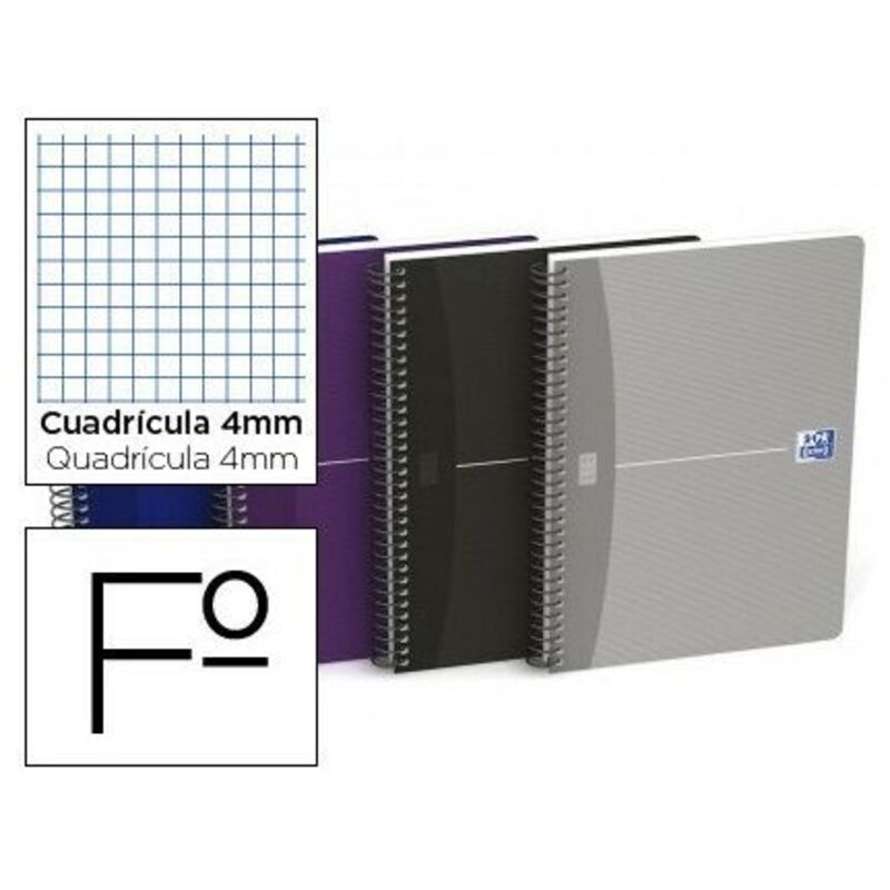 

Cuaderno espiral oxford essentials tapa blanda folio 80 hojas 90 g cuadricula 4 mm colores surtidos (pack de 5 uds.)