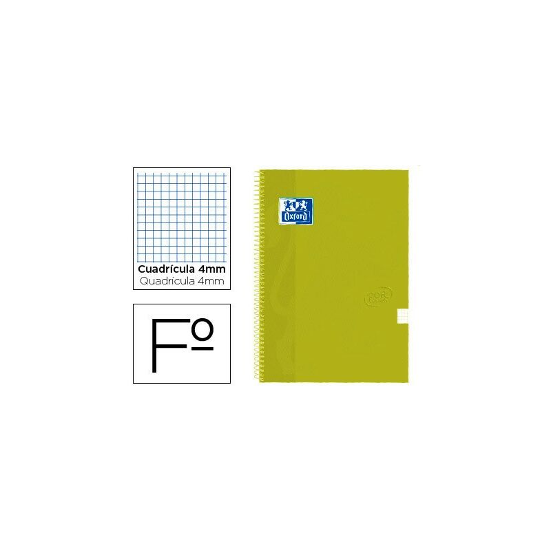 

Liderpapel - Cuaderno espiral oxford tapa extradura folio 80 h cuadricula 4 mm lima touch