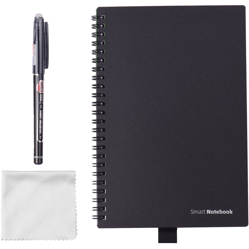 

Cuaderno inteligente reutilizable borrable Cuaderno de notas de escritura de tapa dura Diario de borrado en caliente humedo Tamano A5 50 hojas con