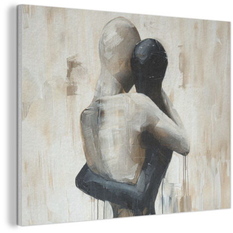 CUADRO ACÚSTICO Abstracto - Amor - Blanco y negro - Moderno Absorbe el sonido 100x70