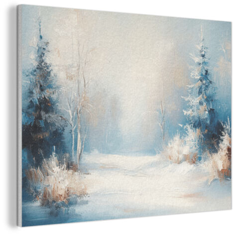 CUADRO ACÚSTICO Bosque - Invierno - Naturaleza - Abstracto - Nieve Adornos Pared 80x60