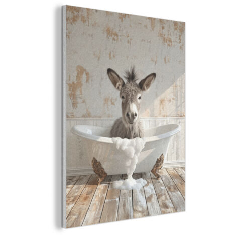 CUADRO ACÚSTICO Burro - Animales - Bañera - Espuma Decoración de Pared 60x80