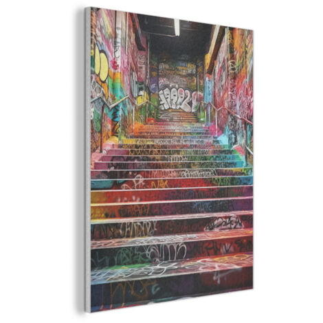 CUADRO ACÚSTICO Escaleras - Graffiti - Colores - Arte Cuadros de Pared 70x100