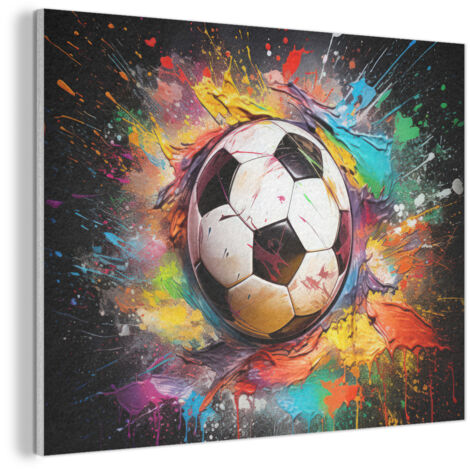 CUADRO ACÚSTICO Fútbol - Pintura - Colores - Negro - Blanco Adornos Pared 80x60