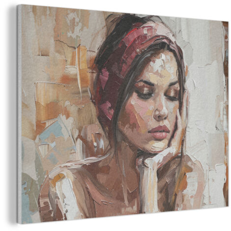 CUADRO ACÚSTICO Mujer - Pintura - Retrato - Moderno Adornos Pared 80x60