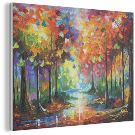 CUADRO ACÚSTICO Paisaje - Bosque - Colores - Naturaleza Adornos Pared 80x60