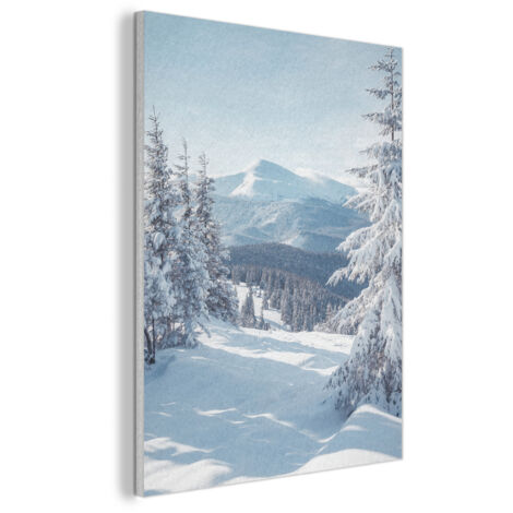 CUADRO ACÚSTICO Paisaje invernal - Naturaleza - Montaña - Árboles - Nieve Decoración de Pared 60x80