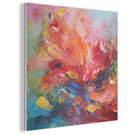 CUADRO ACÚSTICO Pintura al óleo - Arte - Abstracto - Colorido Cuadros Decoracion Salon Modernos 90x90
