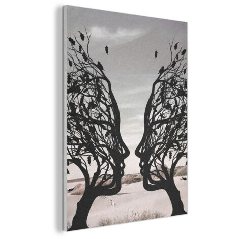 CUADRO ACÚSTICO Playa - Mar - Gente - Árbol - Arte moderno Cuadros de Pared 70x100