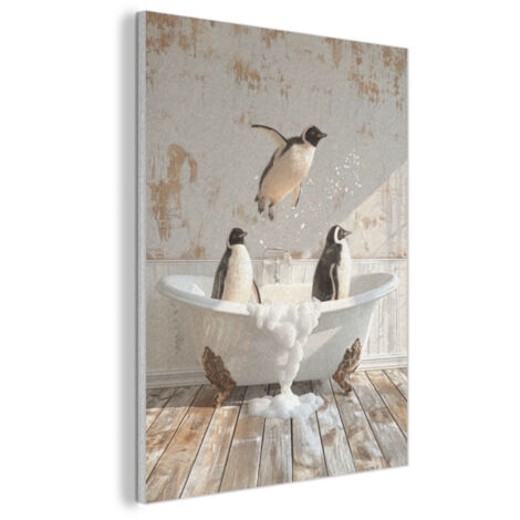 CUADRO ACÚSTICO Vintage - Pingüino - Bañera - Espuma Cuadros de Pared 70x100
