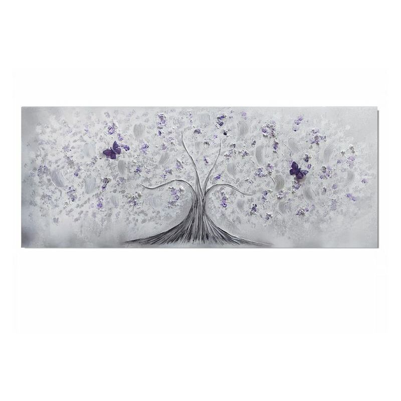 

Lohoart - Cuadro artesanal Árbol MariposaPlata - Lila