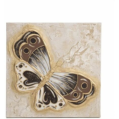 Cuadro artesanal Butterfly Oro 60cm (ancho) x 60cm (alto) - Oro